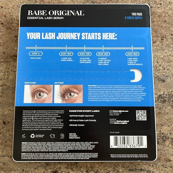 (NEW) Babe Original Essential Lash Serum 2-Pack - 6 Month Supply - Picture 15 of 16